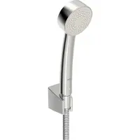 Hansa Basicjet - Set di soffione doccia, 1 getto, supporto e tubo flessibile, cromo 44681113