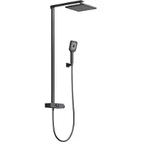 Steinberg Série 390 Système de douche, thermostat, 2 consommateurs, Pushtronic, douche de pluie, douchette à main, 3902750S, 3902750S