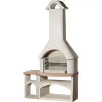 Buschbeck Barbecue da giardino camino Bozen bianco-terracotta 90076.000
