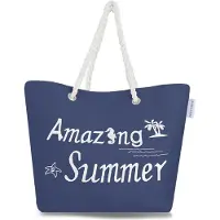 Normani Borsa da spiaggia marino / bianco