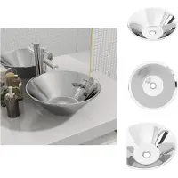 vidaXL Lavabo 42 x 14 cm in Vetroceramica argento - Lavabo da bagno