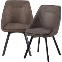 Trisens Sedia da pranzo Sedia girevole Sedia da sala da pranzo Sedie di design Rivestimento in Finto cuoio in look antico Sedia da cucina , Qtà:2 pezzi;Colore:Marrone caffè