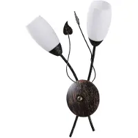 LINDBY applique Stefania, nero/oro, vetro, E14, 42,5 cm