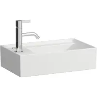 Laufen Kartell lave-mains, bord de robinetterie à gauche, encastré, sans trou pour robinet, sans trop-plein, 460x280mm, H8153357571121, H8153357571121