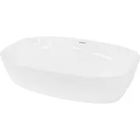 LuxeBath lavabo Lavabo da appoggio ovale, 60,5x38x14 cm, bianco, Vetroceramica