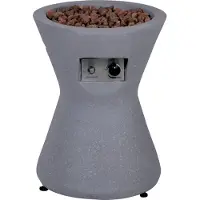 Dobar stufa a lava per esterni Concaver "Conico" con pietre laviche, ciotola per fuoco con fiamma a gas propano, pozzo per fuoco in magnesio, circa 48 x 48 x 66 cm