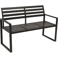 Degamo panchina da giardino panca da parco in alluminio ATLANTA 2 posti 123cm, alluminio nero, resistente alle intemperie