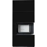 Kratki FLOKI BOX Kit caminetto destro 8 kW Ø 160 quarzo sinterizzato NERO ASSOLUTO con porta a molla
