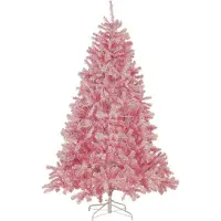 Beliani Albero di Natale 210 cm in plastica rosa con supporto Tempo di Natale Soggiorno moderno