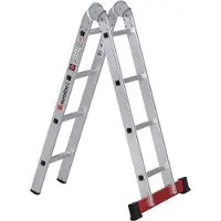 Euroline Scala pieghevole in alluminio, numero di pioli 2 x 4 3170104 (Scala pieghevole)