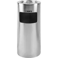 Saro Posacenere da terra con cestino integrato, 20 litri, in acciaio inox.
