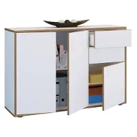 VCM Cassettiera in legno | Tavolino con ante e cassetti | Mobili da ufficio | Dimensioni ca. H. 74 x W. 110 x D. 32cm - Salia