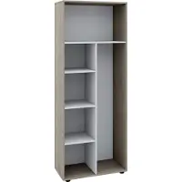 VCM Portascopa in legno | 6 scomparti | Dimensioni: 70 x H. 178 x D. 40 cm | Scaffale mobile per la pulizia | Senza porte - Vandol