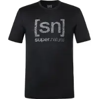 Super.natural Logo Lines Tee Maglia merino Uomo (S, nero)