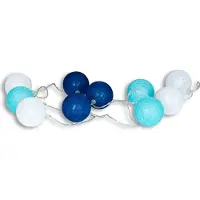 Levandeo 10 luci fiabesche LED baubles cotone blu bianco cotone bianco caldo