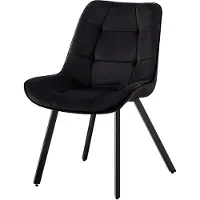 Trisens Sedie in velluto Sedie in tessuto Sedie imbottite Sedie da sala da pranzo Sedie da cucina in velluto Gambe in metallo , Colore:Nero;Quantità:1 pz.