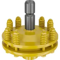 Wiltec Giunto cardanico per albero scanalato a 6 denti 1 3/8" AG e IG, albero cardanico con max. 1200Nm, giallo