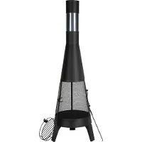Zerbaco Stufa da patio Caminetto da giardino Stufa azteca Caminetto Chimenea φ508x1495mm