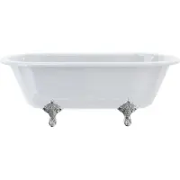 Casa Padrino Luxury Art Nouveau Bathtub White / Silver 169 x 74,5 x H. 62 cm - Vasca da bagno autoportante in acrilico retrò - Arredo bagno retrò