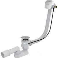 Alcadrain Sifone per vasca da bagno (Alcaplast) automatico con troppopieno, cromato A564CRM2-100