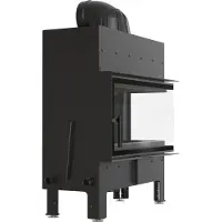 Kratki Caminetto ad aria FLOKI L a destra con Termotec nero e meccanismo di chiusura