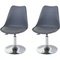 Chefgastro Set da 2 sedie da pranzo Oslo | A x L x P 80 x 48 x 54 cm | Altezza seduta 42 cm | Pelle finta | Grigio scuro | Sedia da cucina