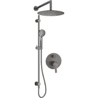 Deante Set doccia da incasso ARNIKA – Titanium – Doccia a pioggia e doccetta – Esclusivo sistema doccia di design