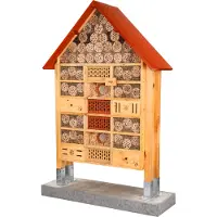 MKW Hotel per insetti - Resistente alle intemperie - Enorme hotel per insetti misti aperto su entrambi i lati No. 1 - Casa per insetti in legno massiccio di latifoglie e conifere