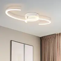 ZMH Lampada a soffitto LED, 24W, ideale per cucina, soggiorno, camera da letto. Lampada moderna, orientabile a 330°, con due anelli, colore bianco, adatta per camere da letto e sale da pranzo