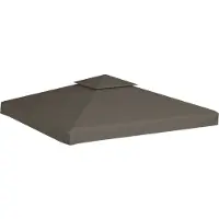 Syfax Copertura Superiore per Gazebo a 2 Strati 310 g/m² 3x3m Talpa