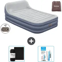 Bestway Materasso gonfiabile - 2 persone - 152 x 226 x 46 cm - Grigio - Accessori inclusi