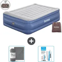 Bestway Materasso gonfiabile - 2 persone - 152 x 203 x 56 cm - Grigio/Blu - Accessori inclusi
