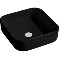 BEITZ & Walz AqvaVetroceramica Vaso da appoggio "SlimRim" senza bordo sporgente 385 x 385 mm nero opaco