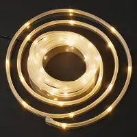 Hellum Ghirlanda luminosa a LED opaca, 50 LED, decorazione da esterno, IP44, giardino, alimentata a batteria