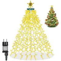 Lapamax Albero di Natale luci fiabesche per interni 2M 410 LED, luci di Natale con timer 8 modalità, luci albero di Natale bianco caldo con 16 fili