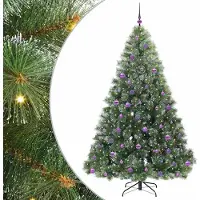 Syfax Albero di Natale artificiale con 300 LED Verde 210 cm PE e PVC
