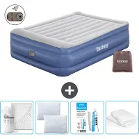 Bestway Materasso gonfiabile - 2 persone - 152 x 203 x 56 cm - Grigio/Blu - Accessori inclusi