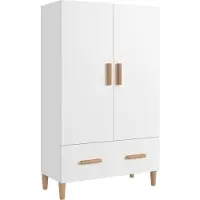 Syfax Credenza Bianca 70x31x115 cm in Legno Multistrato