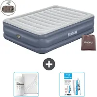 Bestway Materasso gonfiabile - 2 persone - 152 x 203 x 51 cm - Grigio - Accessori inclusi