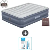 Bestway Materasso gonfiabile - 2 persone - 152 x 203 x 51 cm - Grigio - Accessori inclusi