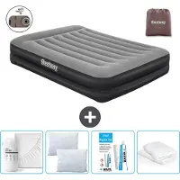 Bestway Materasso gonfiabile - 2 persone - 152 x 203 x 46 cm - Grigio - Accessori inclusi