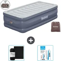 Bestway Materasso gonfiabile - 1 persona - 97 x 191 x 51 cm - Grigio - Accessori inclusi