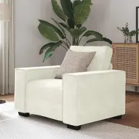 Prolenta Maison Exclusive - Poltrona color crema 100x78x84 cm in velluto