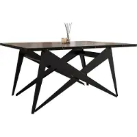 Mirjan 24 Tavolino e tavolo da pranzo Xena, 2 in 1, struttura in acciaio (Colore: Nero / Nero Pietra Grigia)