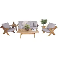 AEA Garten Möbel Set 4tlg Sofagarnitur Couchtisch Sitzmöbel Sessel Terrassenmöbel