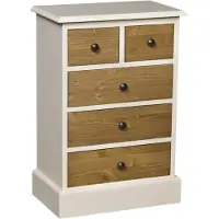 Casa Padrino Cassettiera in stile country con 5 cassetti - Mobili in stile liberty shabby chic - Legno massiccio