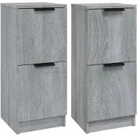 Syfax Credenze 2 pz Grigio Sonoma 30x30x70 cm in Legno Multistrato