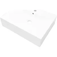 Syfax Lavello Bianco in Vetroceramica con Foro Rubinetto 60x46 cm