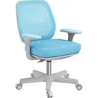 Vinsetto Sedia da Ufficio Ergonomica ad Altezza Regolabile, Sedia Girevole e Traspirante, 55x48x82.5-94.5 cm, Azzurra