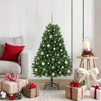 Prolenta Maison Exclusive - Albero di Natale artificiale con punta e decorazioni a sfera, altezza 120 cm